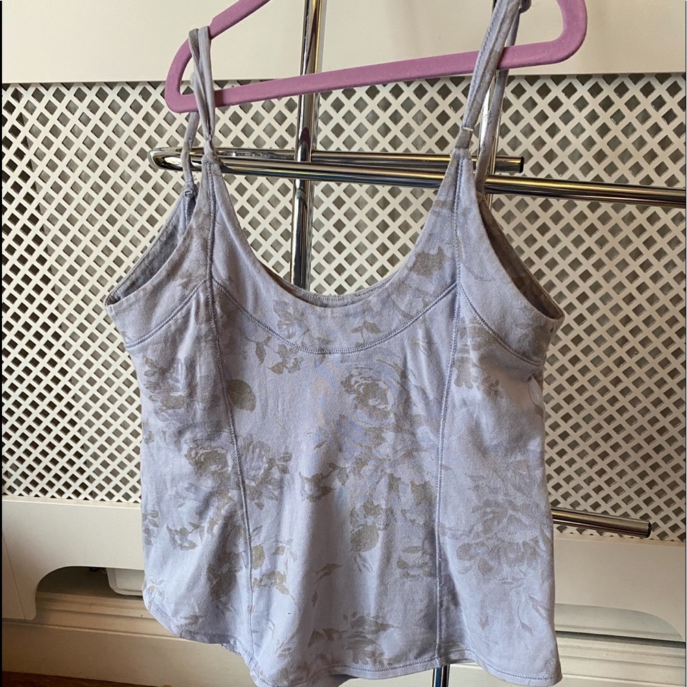 Free People S balconette/corset look floral stretch tank top
